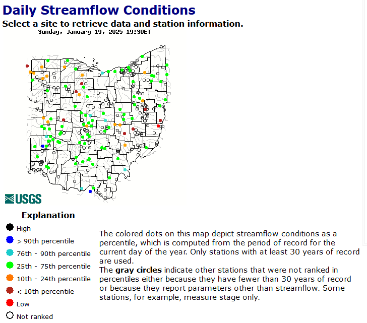 stream flow ohio map